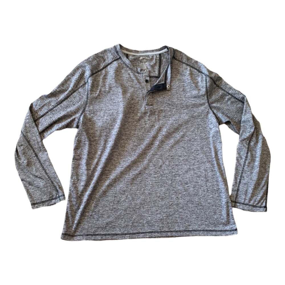 Reel legends space dye grey long sleeve shirt Mens size large
